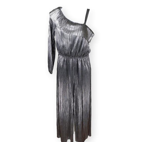 Justice Other - Justice Girls Silver Metallic Dressy Ruffle Jumpsuit XL